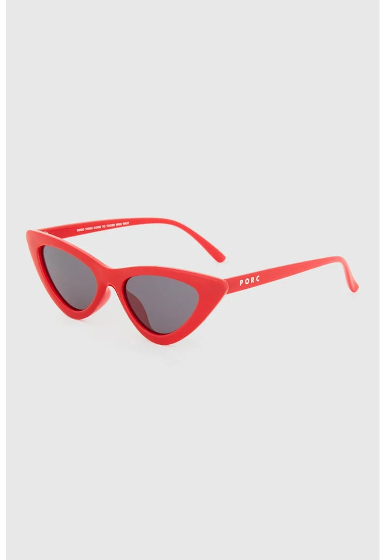 Ochelari de soare cat-eye cu lentile polarizate Wicked, Rosu
