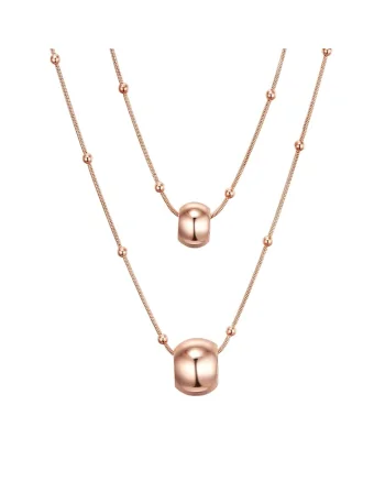 Colier stratificat placat cu aur de 14K, Auriu rose