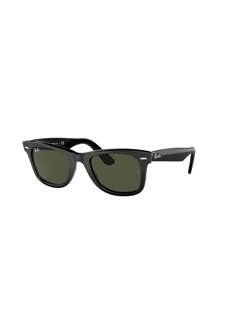 Ochelari de soare wayfarer unisex cu detaliu logo, Negru