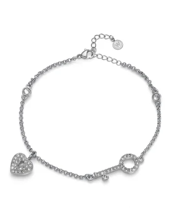 Bratara cu talismane zirconia, Argintiu