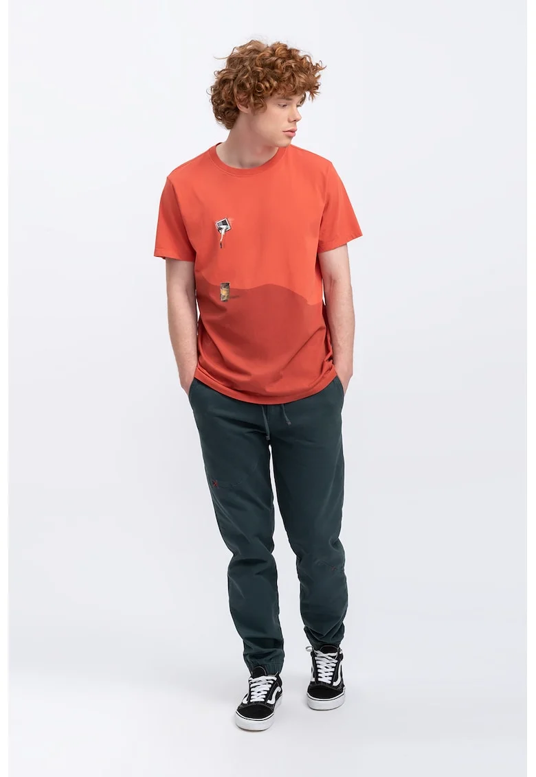 Tricou unisex cu imprimeu grafic, Coral