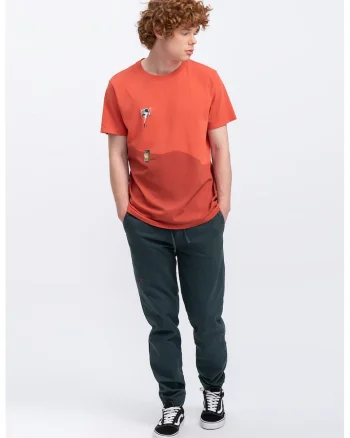 Tricou unisex cu imprimeu grafic, Coral