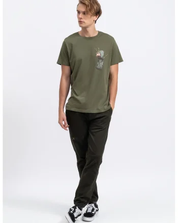 Tricou unisex cu imprimeu grafic, Kaki