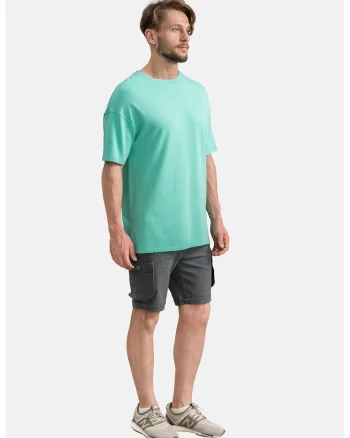 Tricou lejer unisex cu maneci cazute, Turcoaz