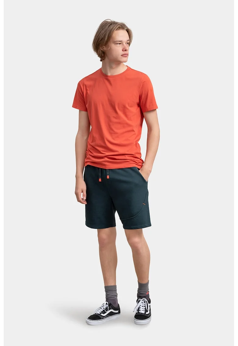 Pantaloni scurti sport cu talie ajustabila, Albastru petrol
