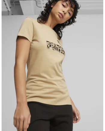 Tricou cu imprimeu logo ESS+, Bej