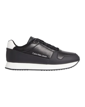 Pantofi sport low-cut de piele Retro Runner, Negru
