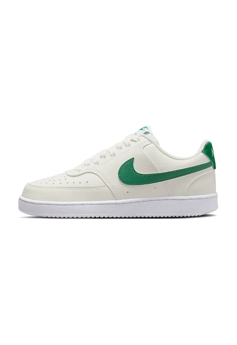 Pantofi sport din piele ecologica Court Vision, Verde/Alb fildes