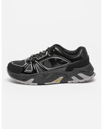 Pantofi sport cu aspect masiv si insertii din piele ecologica, Negru