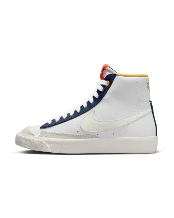 Pantofi sport mid-high cu model monograma, Alb/Albastru/Bleumarin