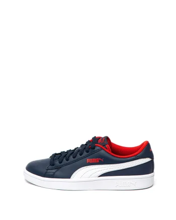 Pantofi sport de piele Smash v2, Rosu/Alb/Albastru inchis