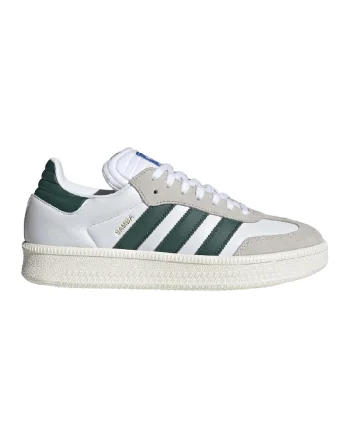 Pantofi sport din piele cu garnituri din piele intoarsa Samba XLG, Alb/Verde/Gri deschis