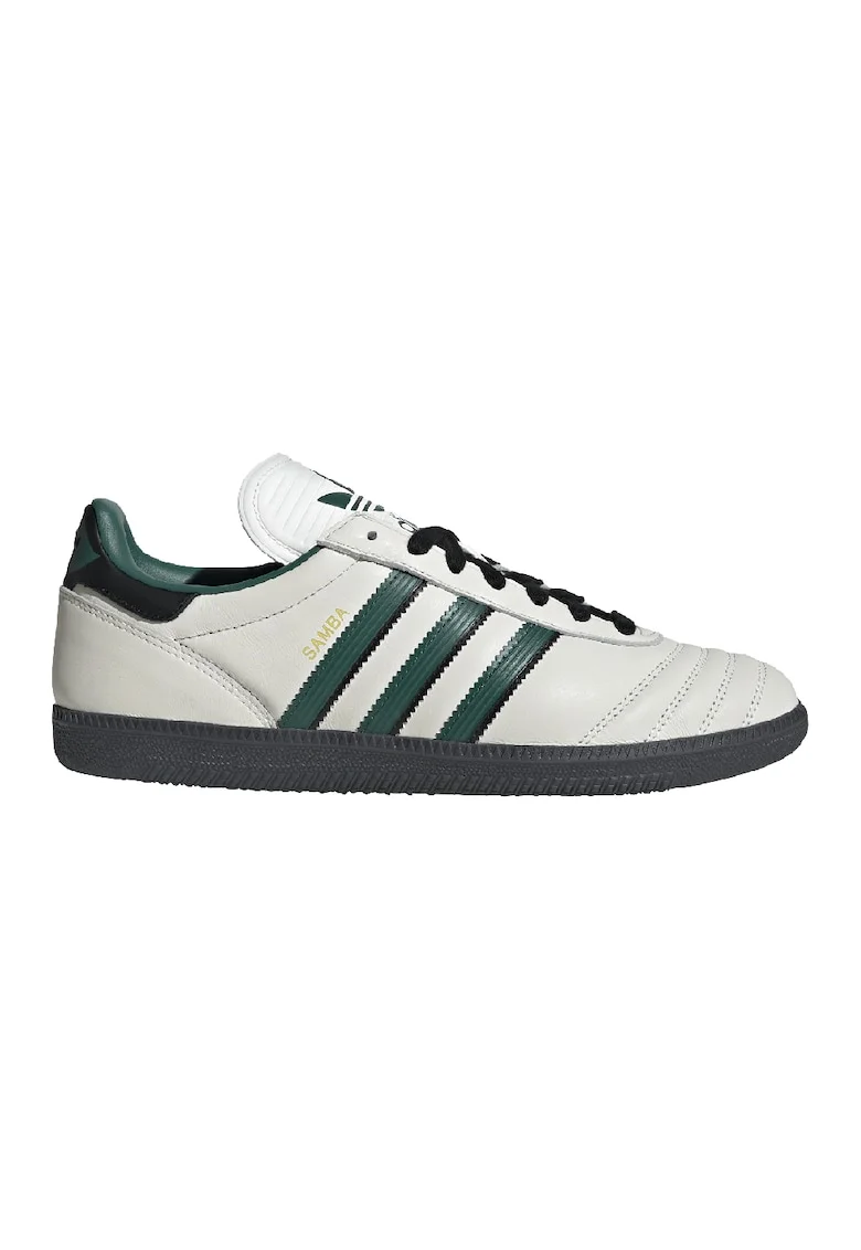 Pantofi sport din piele cu logo Samba, Alb fildes/Negru/Verde inchis