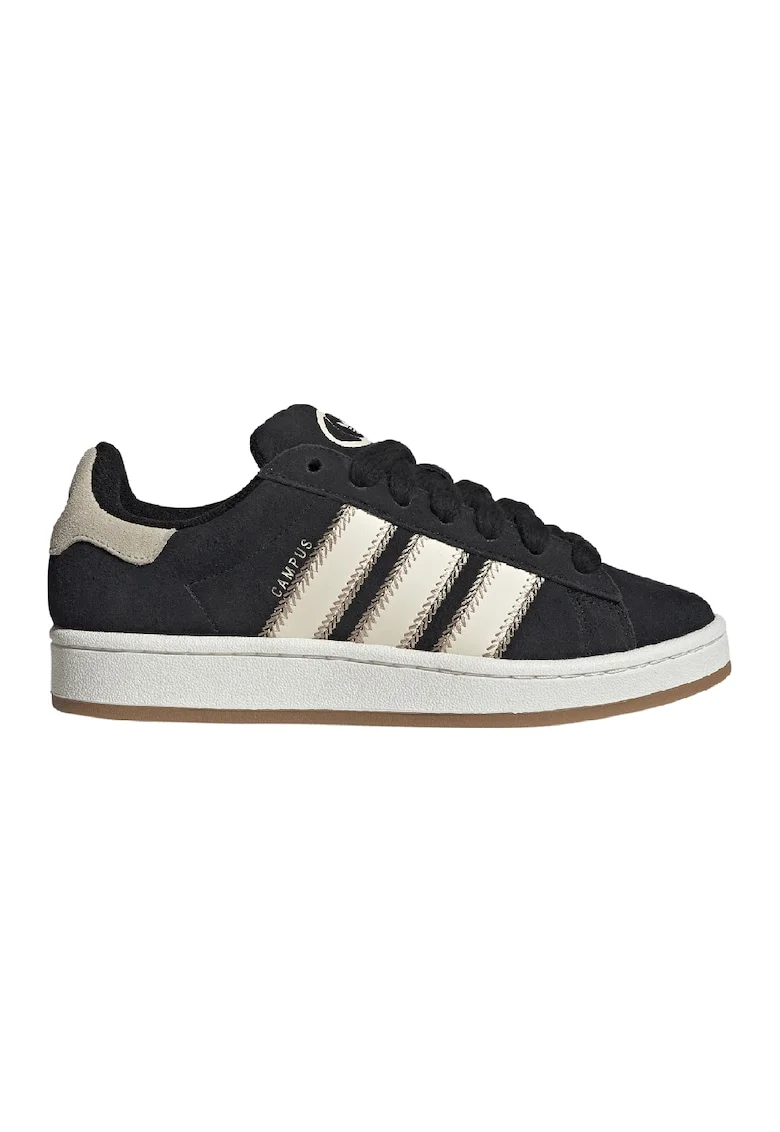 Pantofi sport din piele intoarsa Campus 00S, Alb fildes/Negru