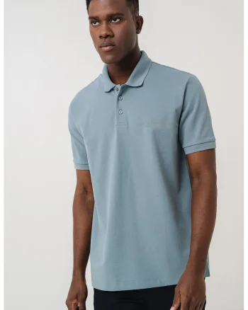 Tricou polo de bumbac, Verde pal