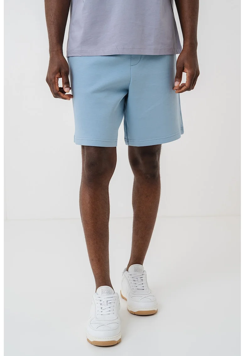 Pantaloni scurti relaxed-fit cu talie elastica, Albastru pastel