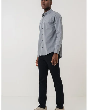 Camasa regular-fit cu guler clasic, Gri inchis