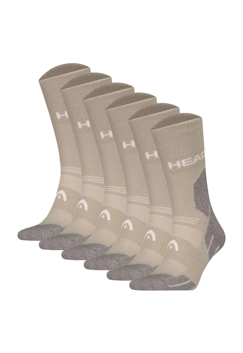 Set de sosete unisex pentru drumetii - 6 perechi, Maro taupe