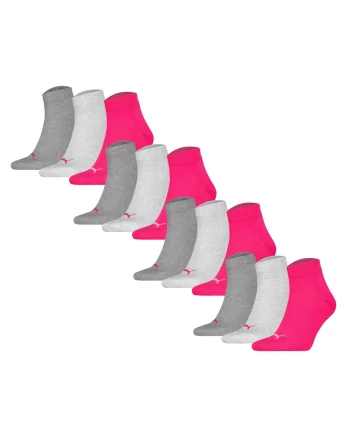 Set de sosete scurte unisex - 12 perechi, Gri/Roz
