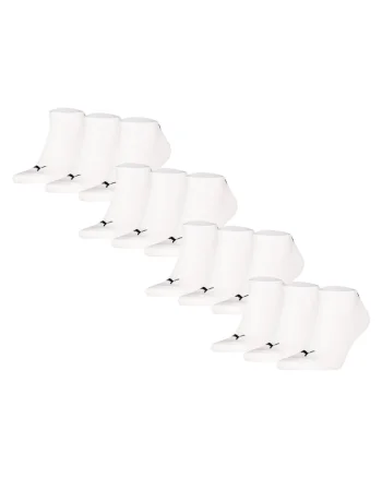 Set de sosete unisex pana la glezna - 12 perechi, Alb