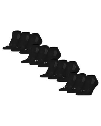 Set de sosete unisex pana la glezna cu amortizare - 12 perechi, Negru