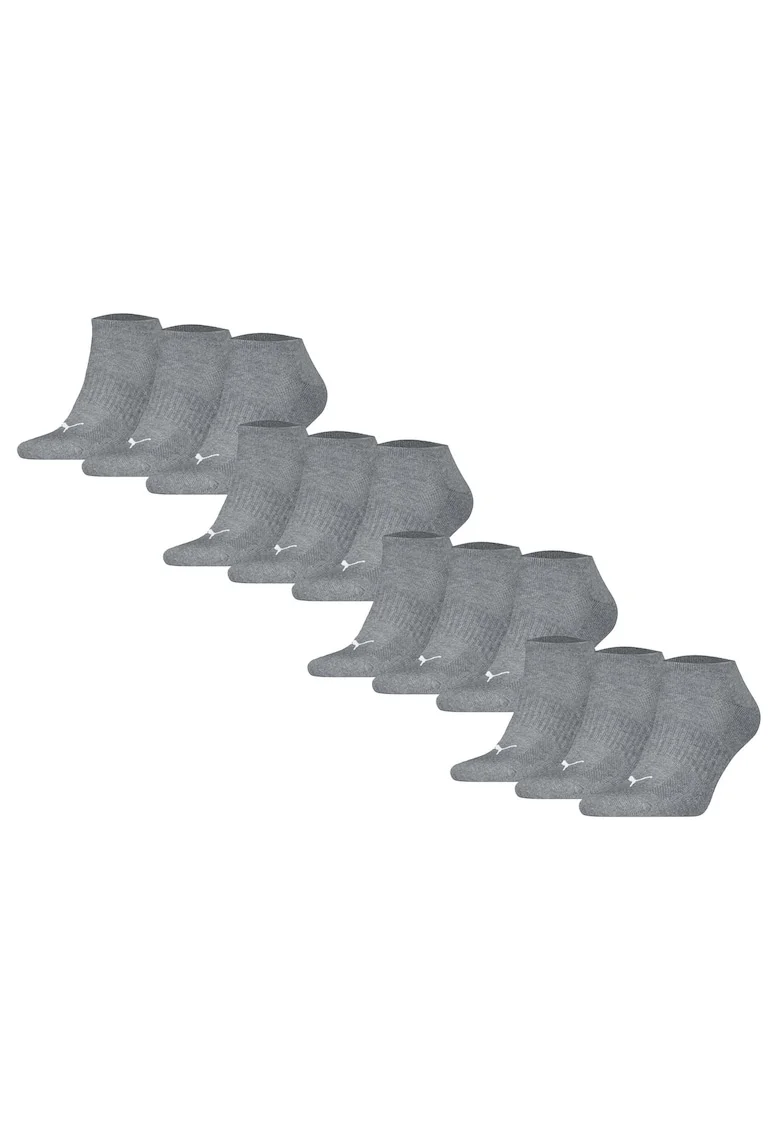 Set de sosete unisex pana la glezna cu amortizare - 12 perechi, Gri