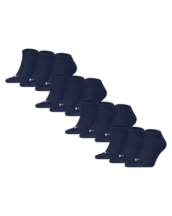 Set de sosete unisex pana la glezna - 12 perechi, Alb/Bleumarin