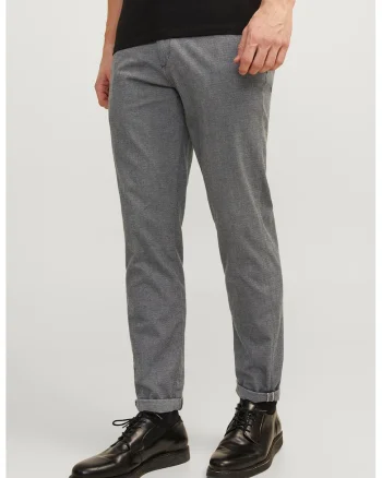 Pantaloni chino slim fit, Gri inchis melange