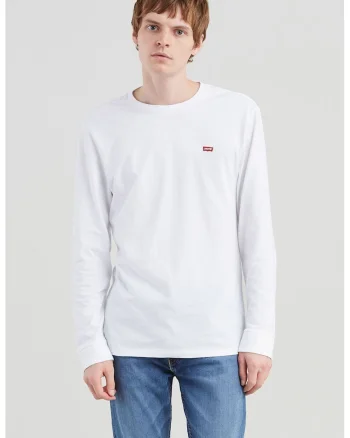 Bluza de bumbac cu logo discret, Alb optic