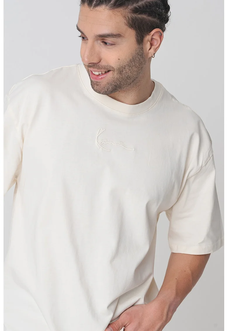 Tricou lejer cu logo pe piept, Galben pal