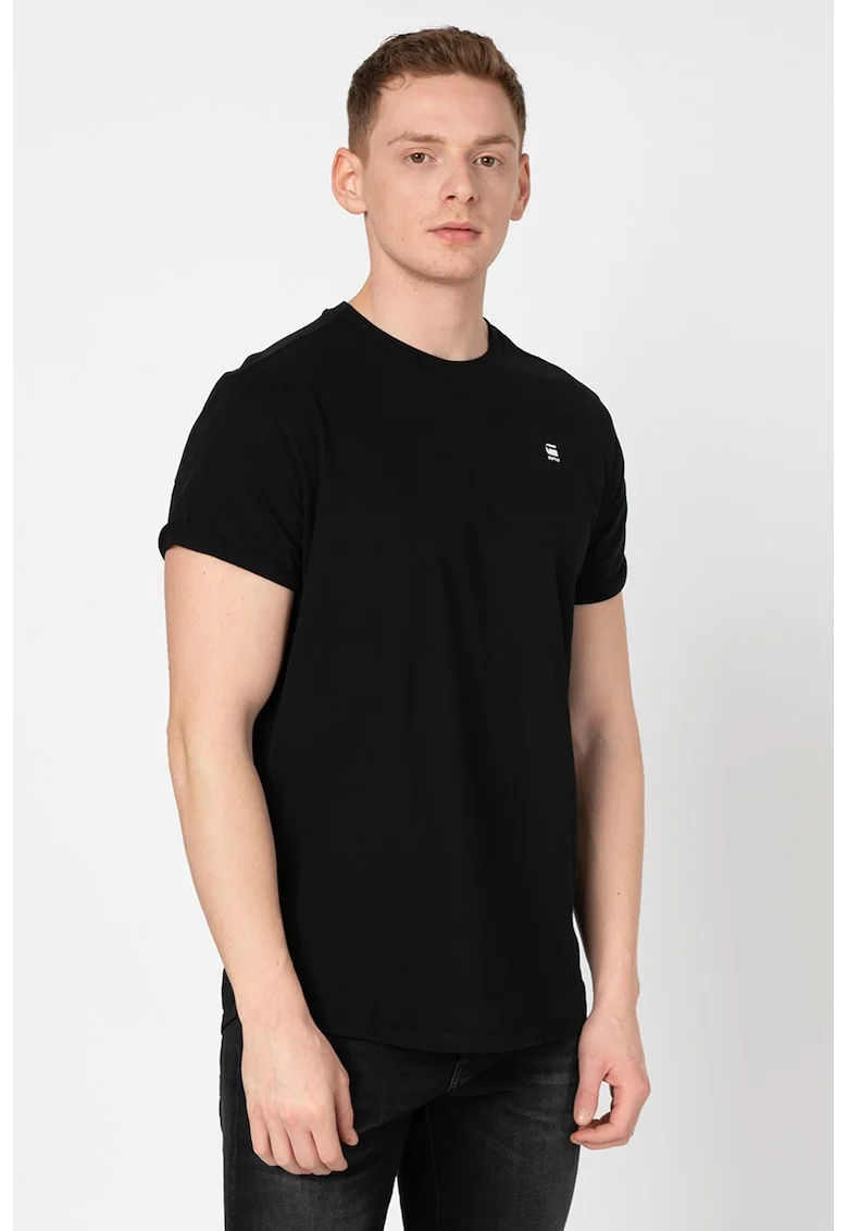 Tricou relaxed fit din bumbac organic D16396-B353, Negru
