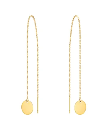 Cercei drop placati cu aur de 14K, Auriu, Auriu