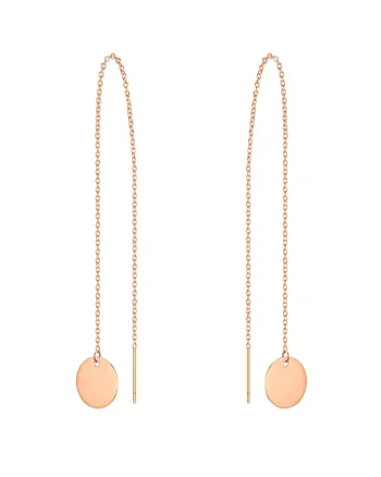 Cercei drop placati cu aur de 14K, Auriu, Auriu rose