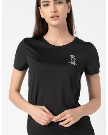 Tricou cu logo pe piept Foehn, Negru