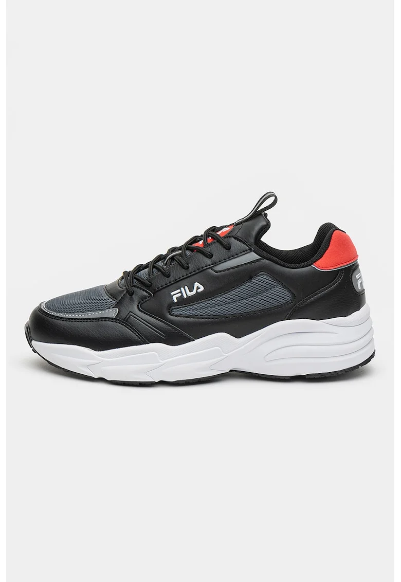 Pantofi sport cu insertii de plasa Saluzzo, Rosu/Negru