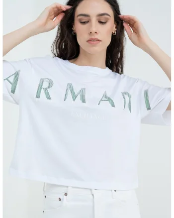 Tricou cu imprimeu logo supradimensionat, Verde/Alb fildes