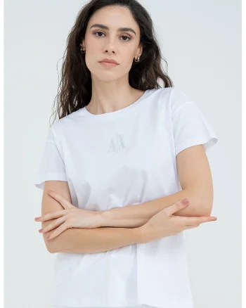 Tricou de bumbac cu maneci cazute, Alb
