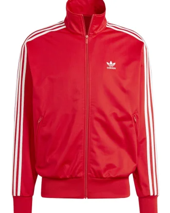 Bluza de trening cu fermoar si guler inalt Firebird, Rosu/Alb optic