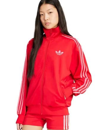 Bluza de trening cu logo si fermoar Firebird, Rosu vermillion/Alb murdar