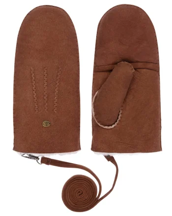 Manusi din piele cu captuseala din lana Tawny, Maro scortisoara