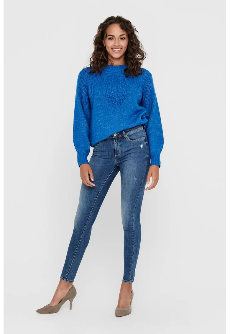 Blugi skinny Wauw, Albastru inchis/Albastru pal