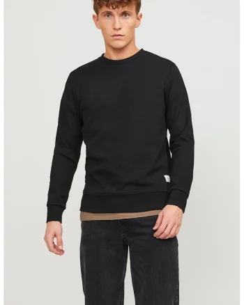 Bluza sport regular fit cu decolteu la baza gatului Basic, Negru