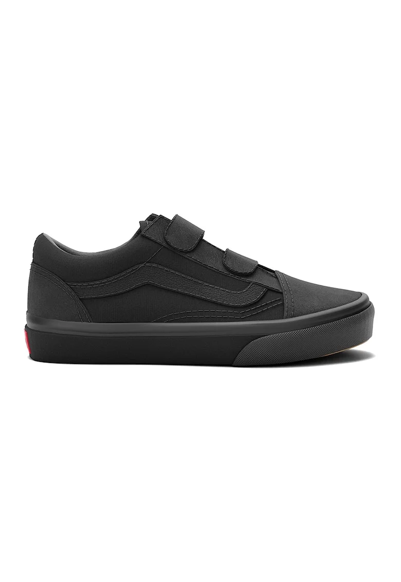 Pantofi sport din piele cu inchidere velcro, Negru