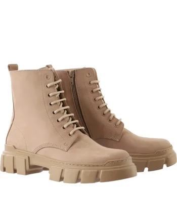 Ghete pentru dama, Hogl, casual, piele nabuc, bej