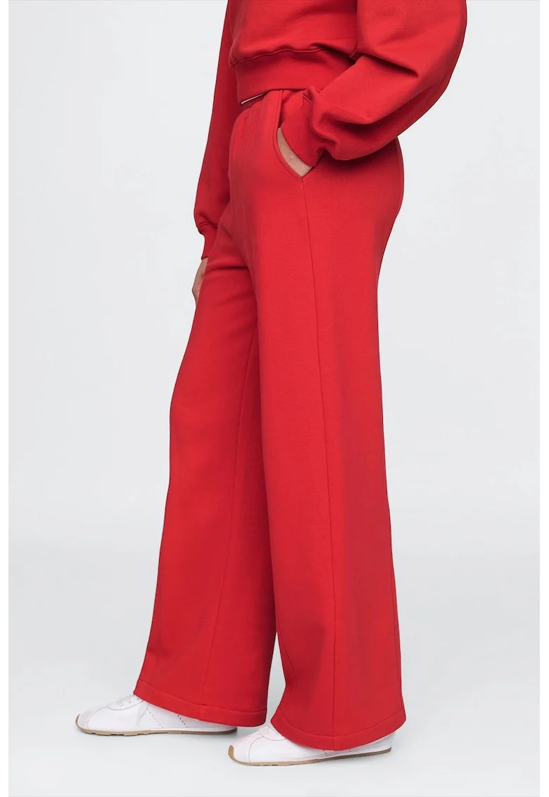 Pantaloni de trening cu croiala ampla Vintage, Rosu vermillion