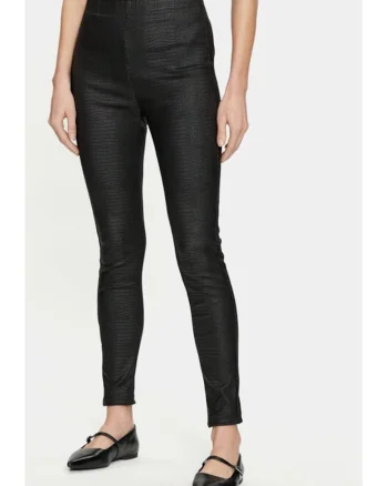 Pantaloni dama,  768228, Negru, Piele Ecologica