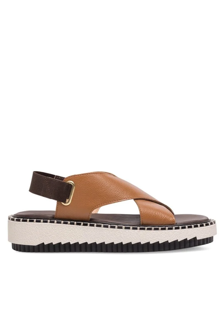 Sandale dama,  Piele naturala, Maro, Maro