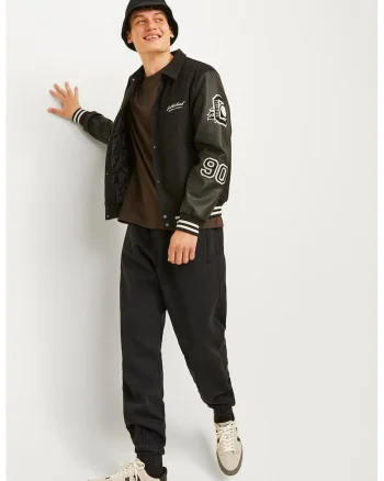 Pantaloni relaxed fit de trening, Negru