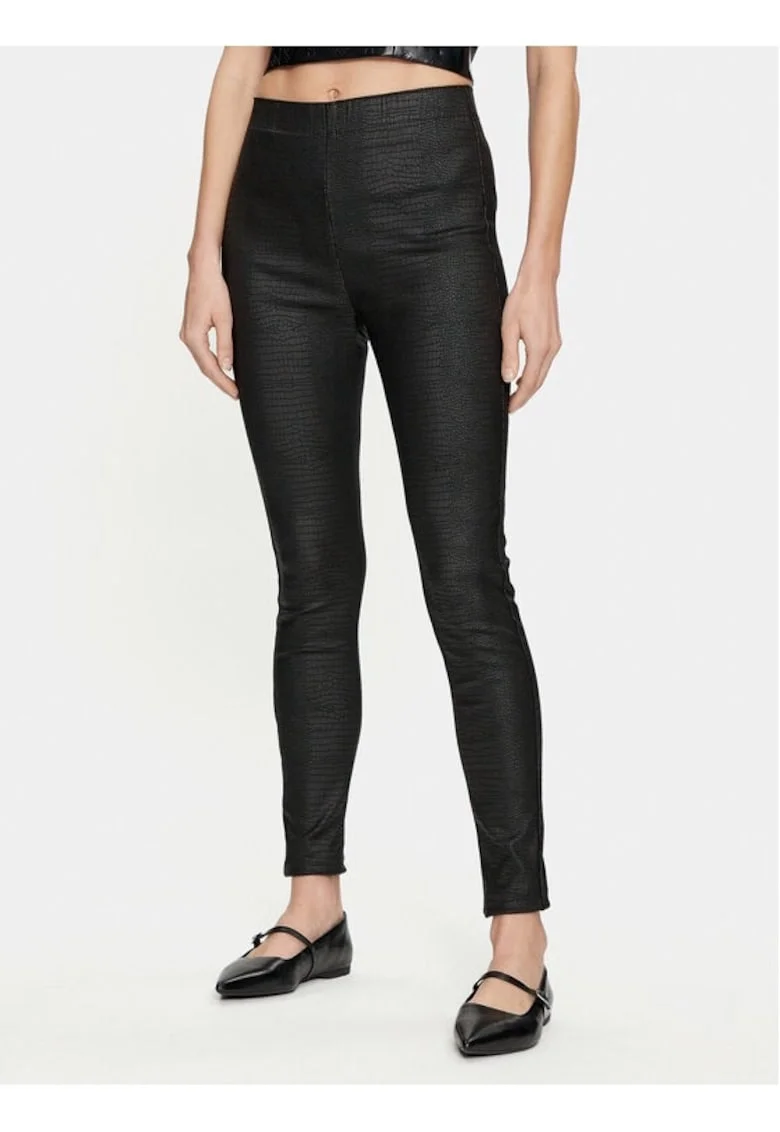 Pantaloni dama,  768228, Negru, Piele Ecologica, Negru
