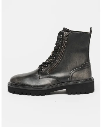 Ghete de piele cu fermoar, Negru stins